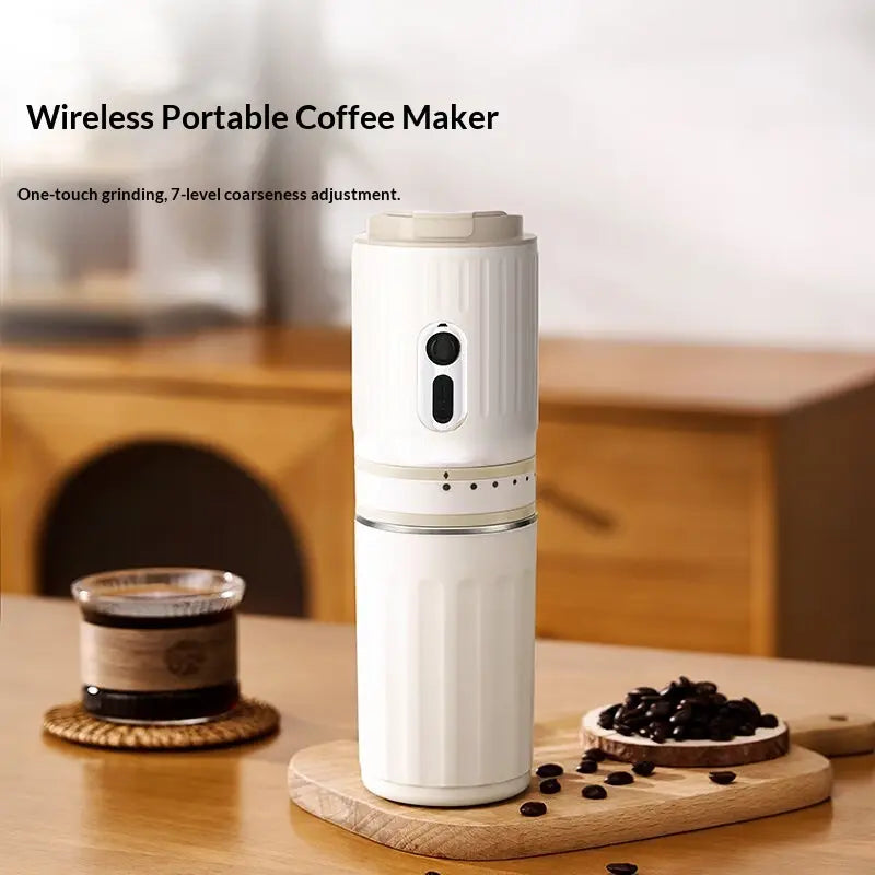 All-In-One Electric Pour over Coffee Maker, Rechargeable Conical Burr Grinder, Cordless Portable Coffee Brewer for Hiking, Picnic, Office