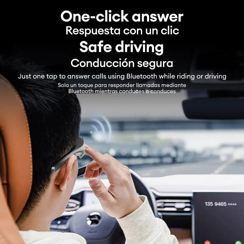 PAXA YJ-006 Cycling Sports Bluetooth Glasses 2-In-1 UV 400 Filtration and Anti-Blue Light One-Touch Control On/Off Incoming Call Play Pause Wake up the Voice Assistant Suitable for Running Cycling Fishing and Hiking