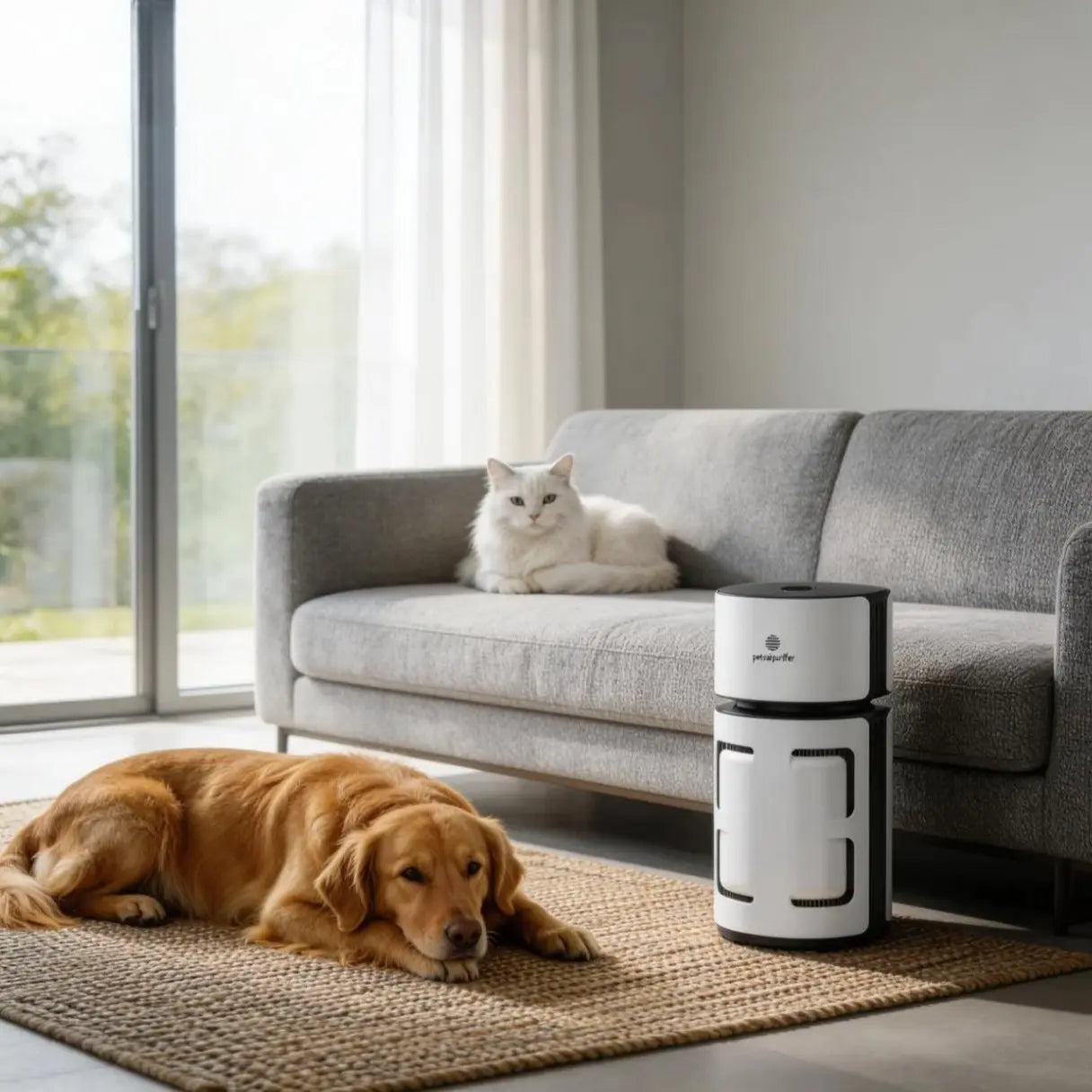 Pet Air Purifier with H13 HEPA Filter, Removes Pet Hair, Dander, Dust and Odors, Quiet Air Cleaner for Bedroom, Living Room and Home