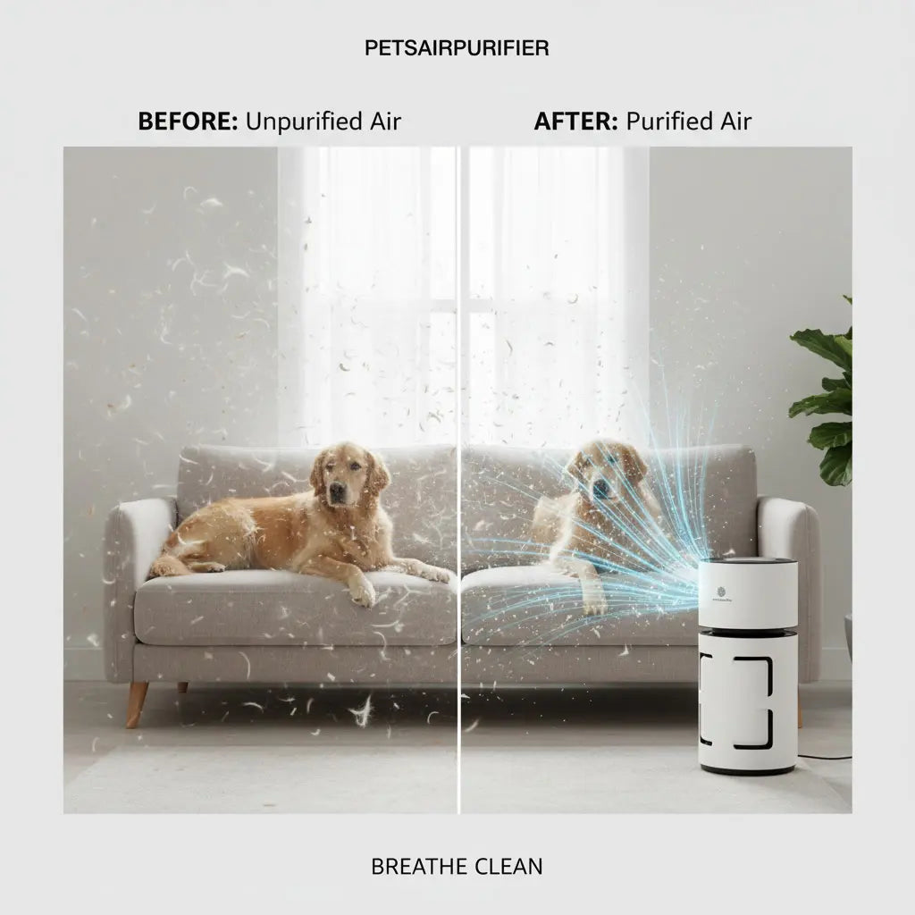 Pet Air Purifier with H13 HEPA Filter, Removes Pet Hair, Dander, Dust and Odors, Quiet Air Cleaner for Bedroom, Living Room and Home