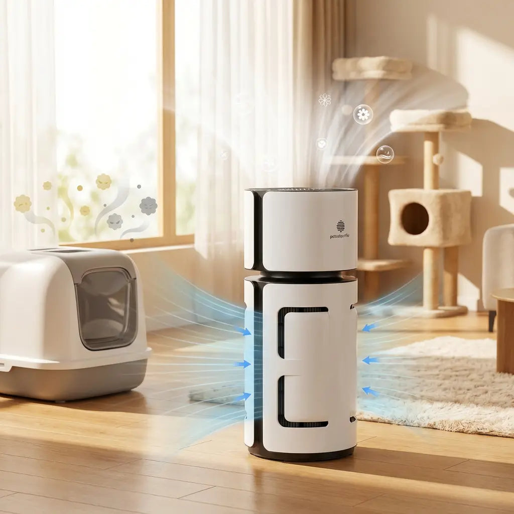 Pet Air Purifier with H13 HEPA Filter, Removes Pet Hair, Dander, Dust and Odors, Quiet Air Cleaner for Bedroom, Living Room and Home