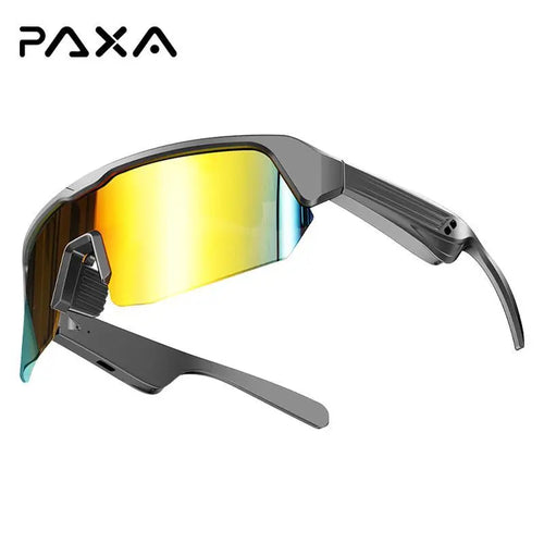 PAXA YJ-006 Cycling Sports Bluetooth Glasses 2-In-1 UV 400 Filtration and Anti-Blue Light One-Touch Control On/Off Incoming Call Play Pause Wake up the Voice Assistant Suitable for Running Cycling Fishing and Hiking